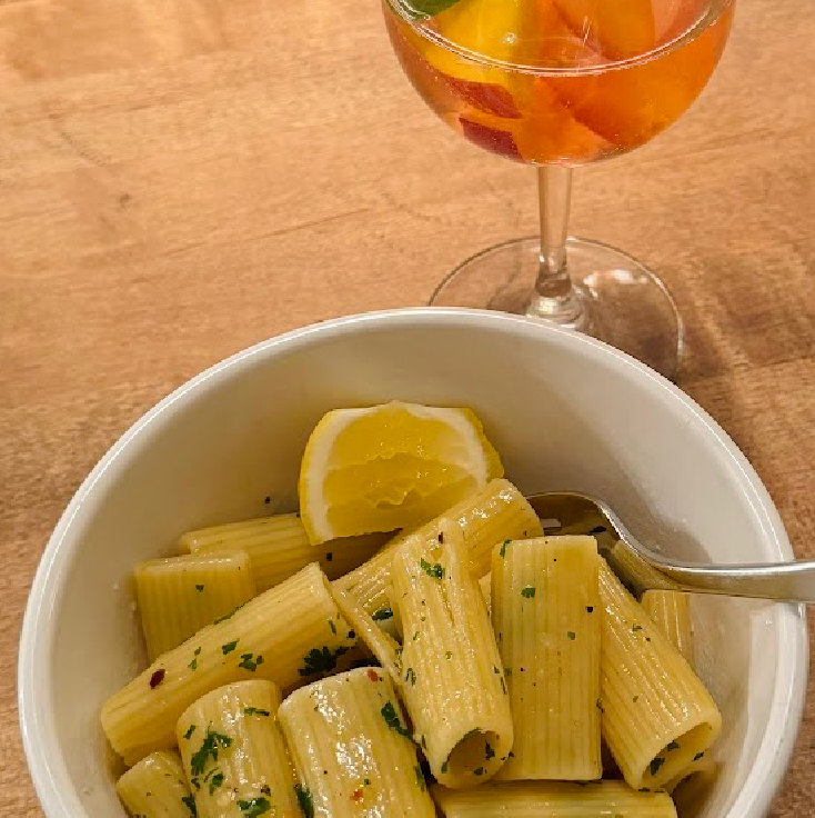 Spaghetti aglio e olio à l'huile d'olive Piro