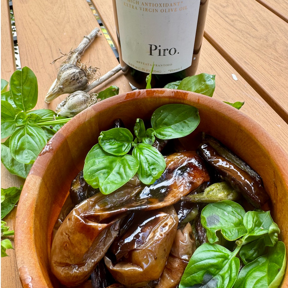 Légumes d'été grillés au basilic et à l'huile d'olive Piro
