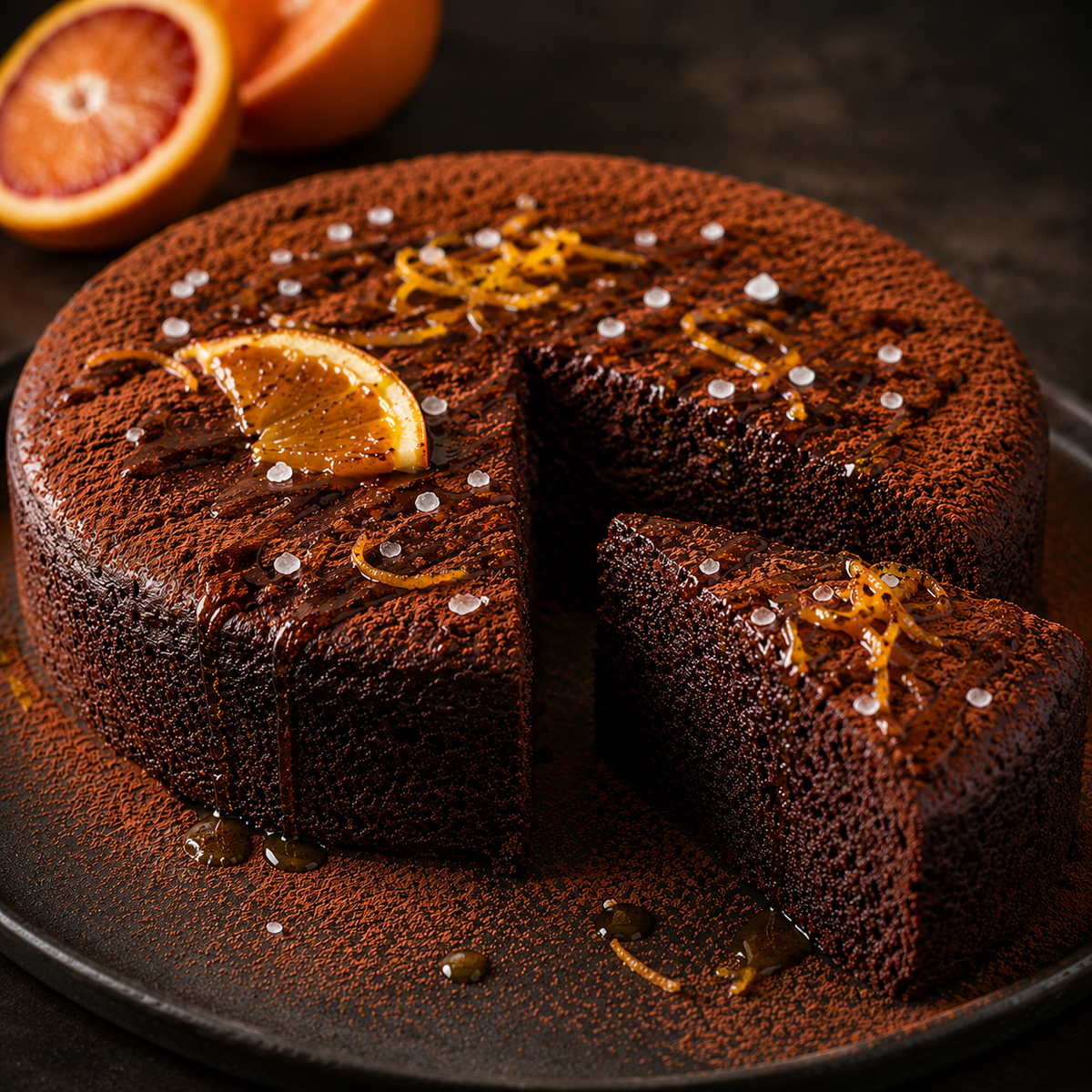 Gâteau chocolat-orange à l'huile d'olive Piro, sans œufs ni beurre