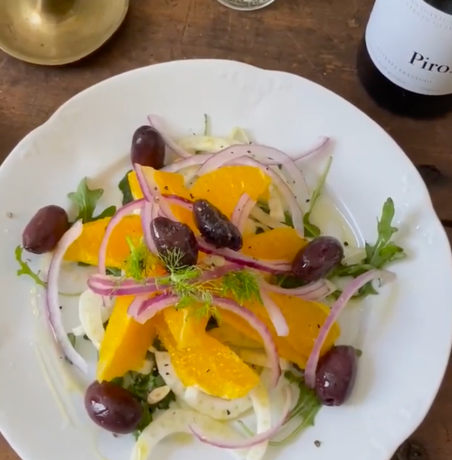 Salade d'orange, fenouil et olives à l'huile d'olive Piro