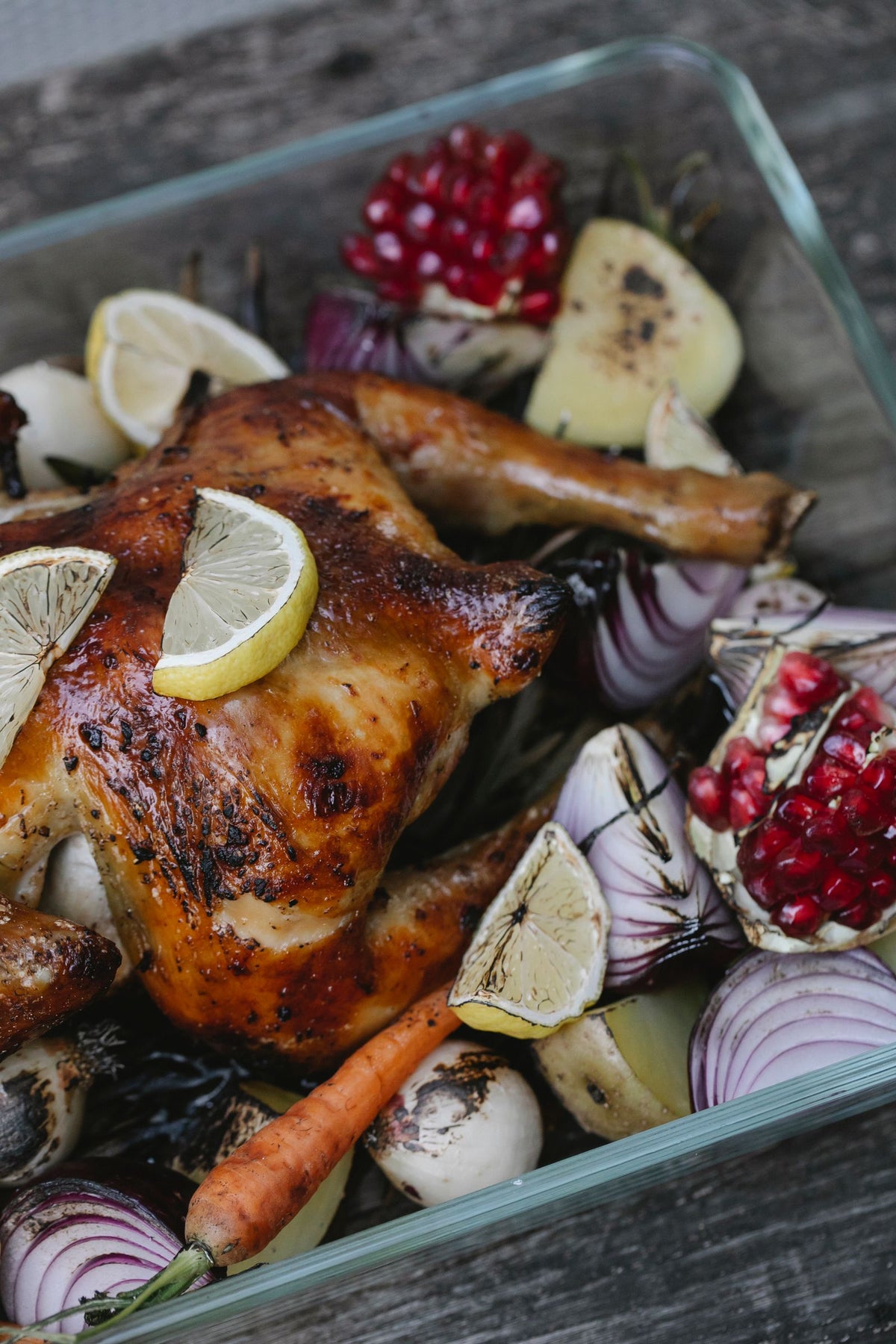 Poulet rôti au citron et aux herbes