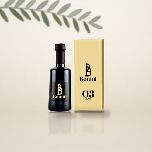 Bonini 03 Vivace 250 ml, flacon et etui, rameaux d'olivier